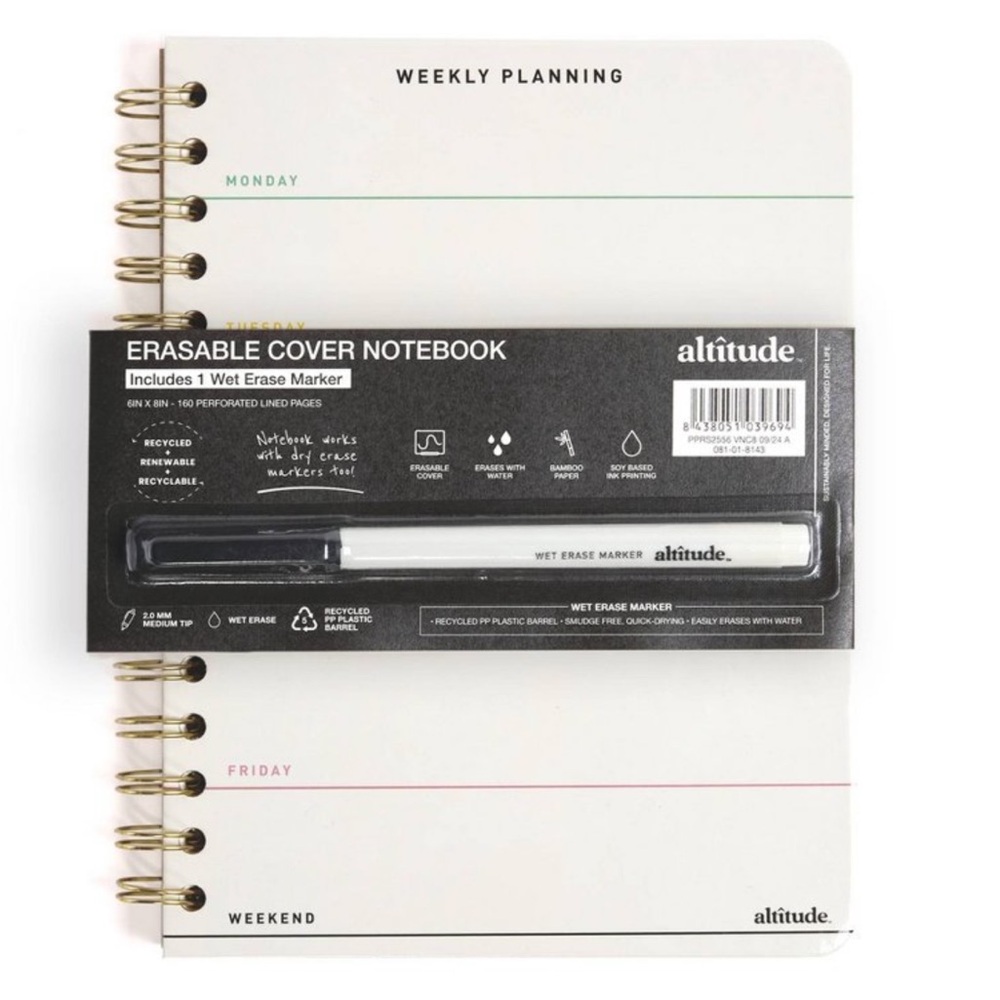 Altitude Undated Ruled 160 Page Journal with Erasable Cover Wet Erase Marker